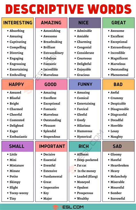 Descriptive Words For White