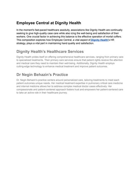 Dignity Health Employee Central