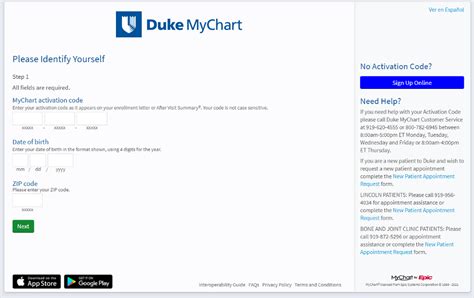 Duke Health Mychart Customer Service