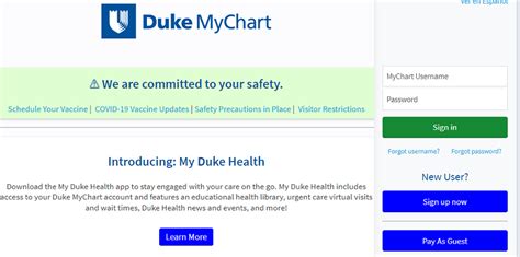 Duke Health Mychart Update