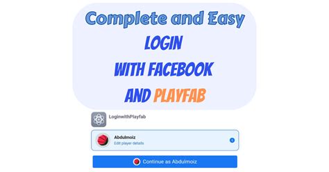 Easy Login With Facebook And Playfab Unity Asset Store