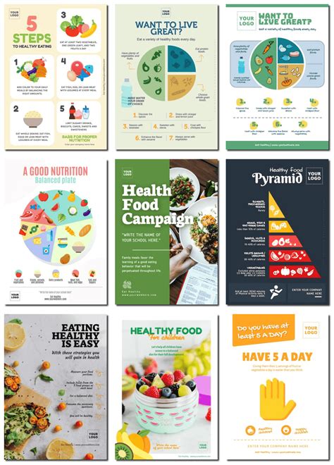 Editable Eat Healthy Poster Templates