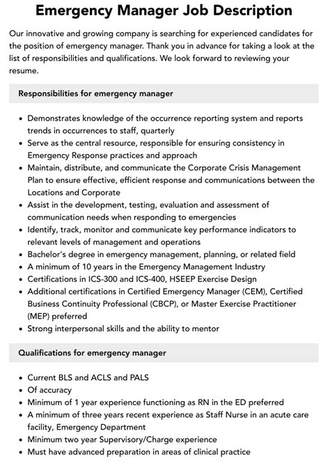 Emergency Management Job Titles