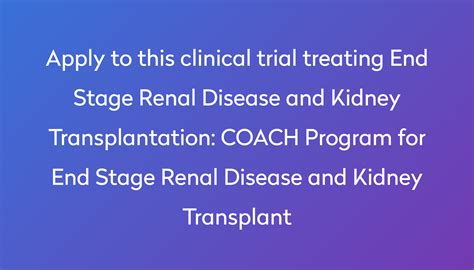 End Stage Kidney Transplant Program