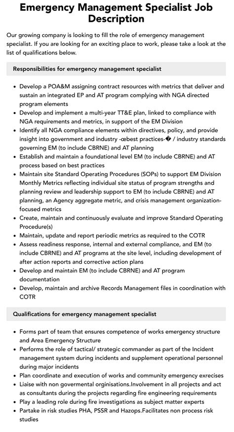 Entry Level Emergency Management Jobs