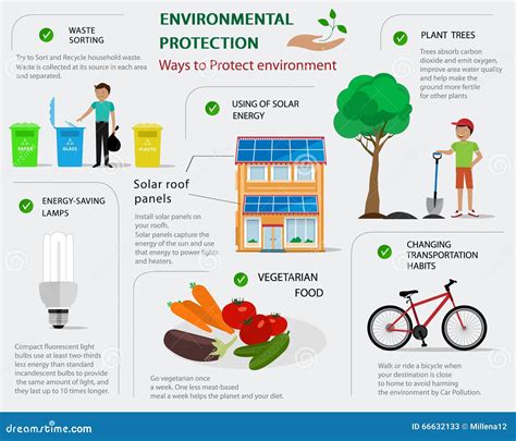 Environmental Protection Infographic Flat Concept Of Ways To Protect