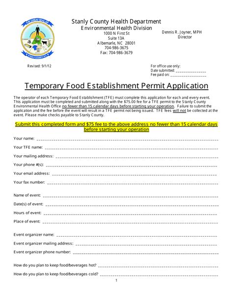 Erie County Temporary Food Permit