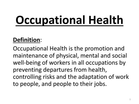 Examples Of Occupational Health