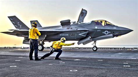 F 35 Lightning Ii Takeoff And Landing From Aircraft Carrier And Amphibious Assault Ship Youtube