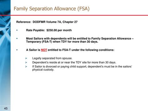 Family Separation Allowance Rules