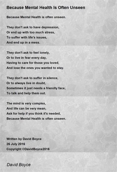 Famous Poems On Mental Health