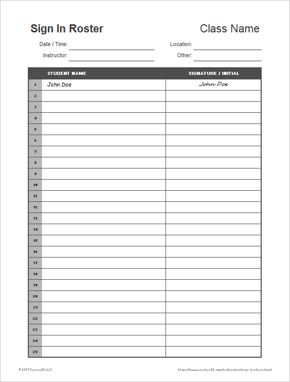 Fillable Sign In Roster Army