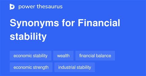 Financial Stability Synonym