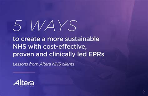 Five Ways To Create A More Sustainable Nhs With Cost Effective Proven And Clinically Led Eprs Altera Digital Health United Kingdom