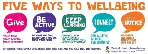 Five Ways To Wellbeing Small Steps Big Future