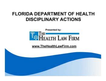 Florida Health Department Disciplinary Actions