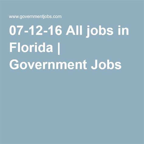 Florida Government Jobs Website