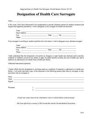 Florida Health Care Surrogate Forms