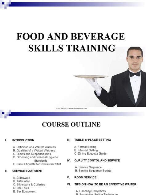 Food And Beverage Skills List