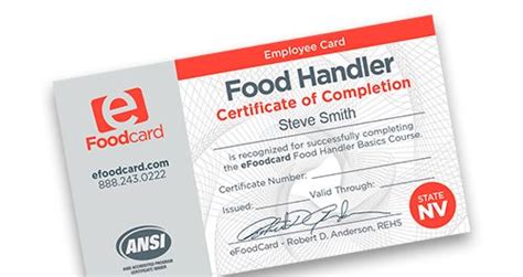 Food Handler Certificate Online Nevada