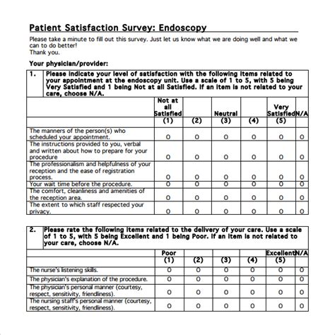 Free 10 Sample Patient Satisfaction Survey Templates In Pdf Ms Word