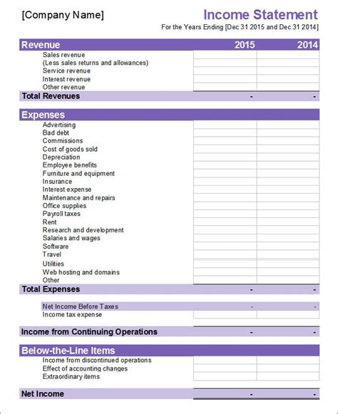 Free 32 Financial Statement Templates In Ms Word Pages Google Docs Pdf