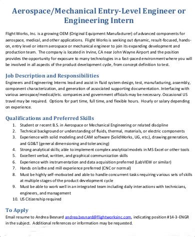 Free 8 Aerospace Engineer Job Description Samples In Ms Word Pdf