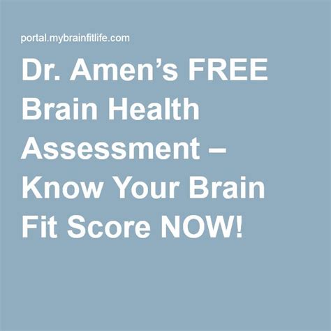 Free Brain Health Assessment