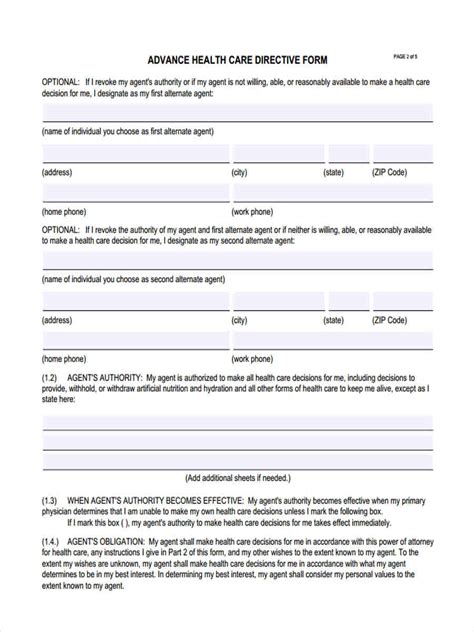 Free Printable Medical Directive Forms