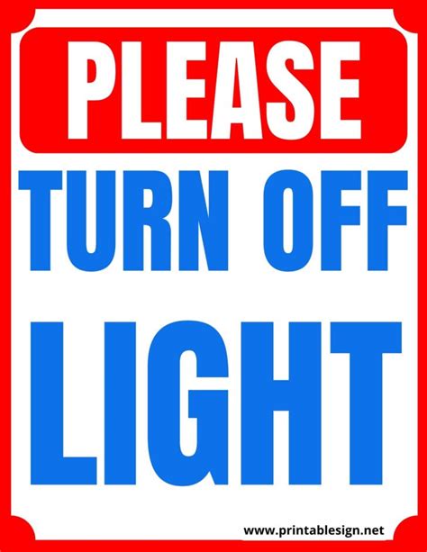 Free Printable Turn Off Light Signs Free Download