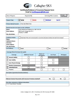 Gallagher Student Health Waiver Form