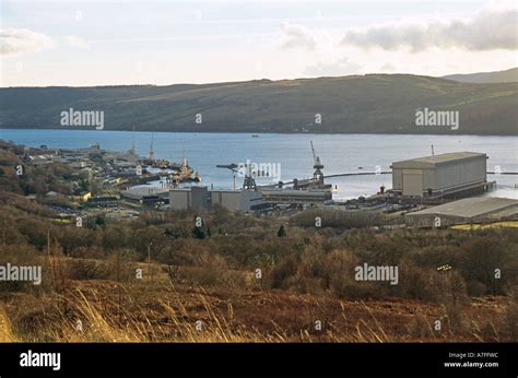 Garelochhead Argyll Scotland Uk February Looking Down On Hm Naval Base Clyde At Faslane Port