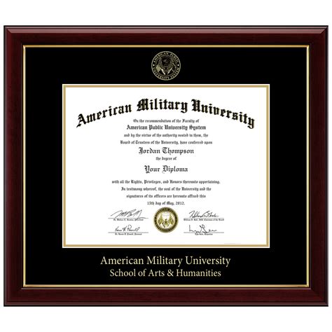 Gold Embossed Diploma Frame In Gallery American Military University