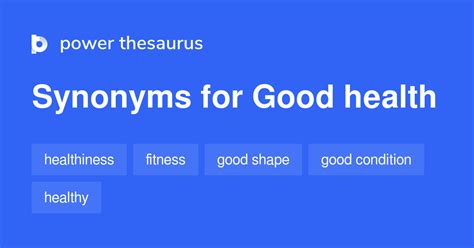 Good Health Synonym