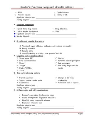 Gordons Assessment Gordons Health Assessment Case Study Solution And Analysis Of Harvard Case