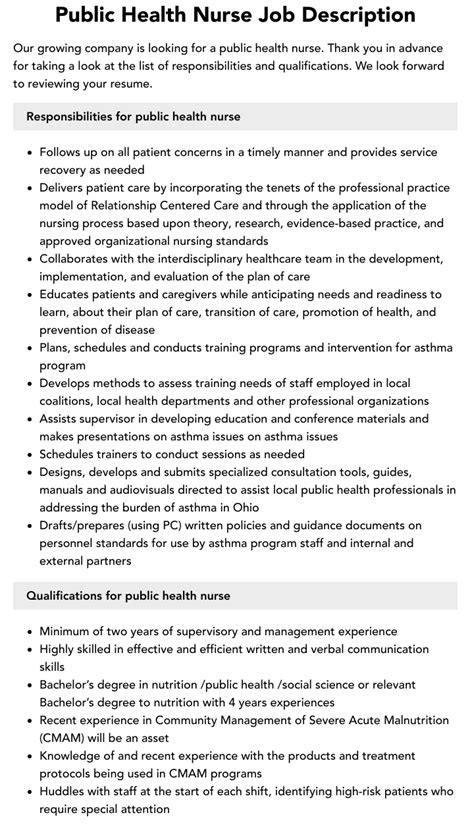 Government Public Health Nurse Job