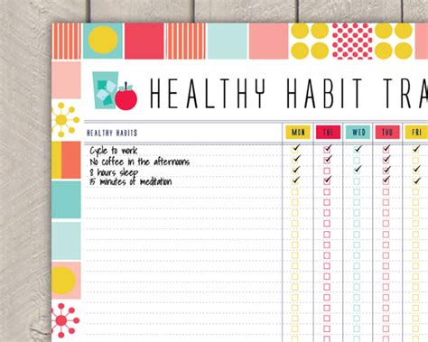 Habit Tracker Health Tracker Printable Planner Health Etsy