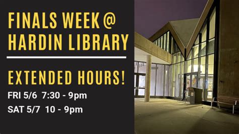 Hardin Library 24 Hour Study