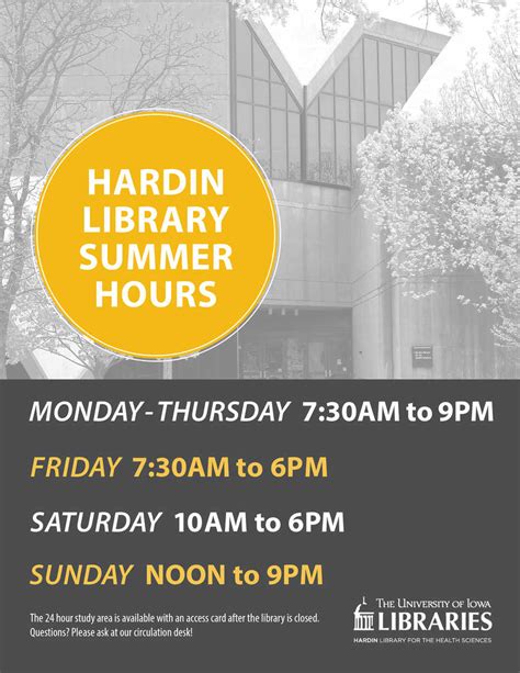 Hardin Library Hours