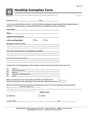 Hardship Exemption Form