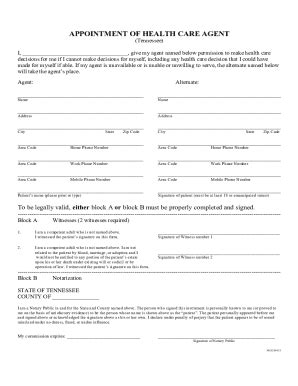 Health Care Agent Form