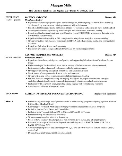 Health Care Analyst Roles