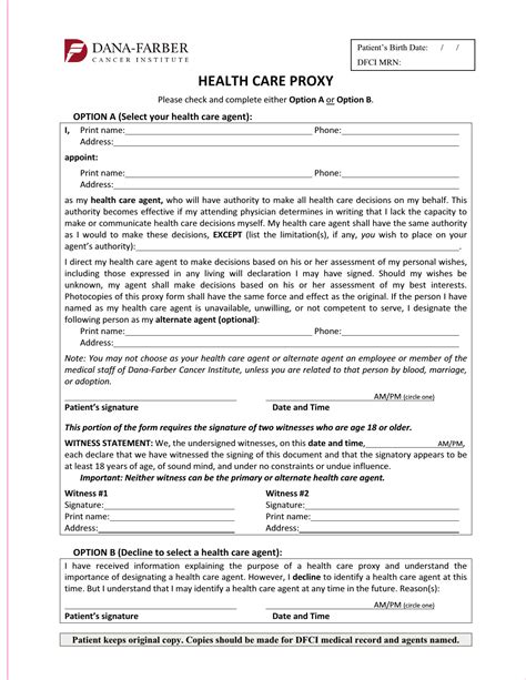 Health Care Proxy Form Georgia