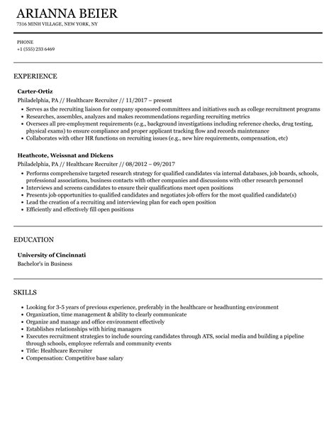 Health Care Recruiter Entry Level