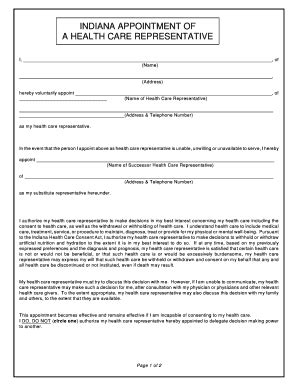 Health Care Representative Form Pa