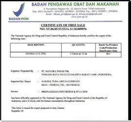 Health Certificate Bpom