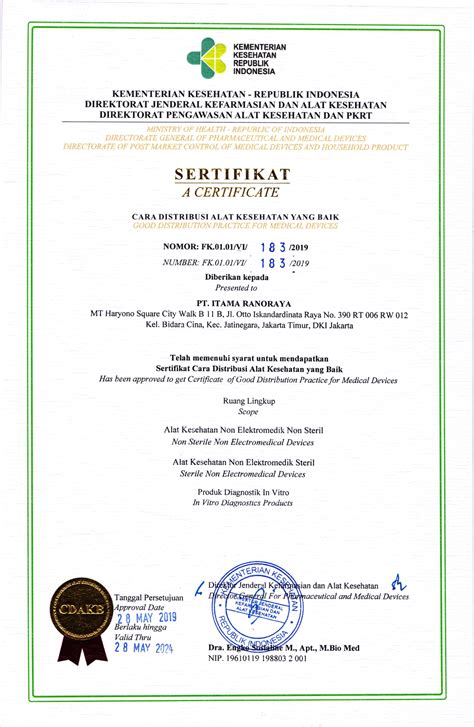 Health Certificate Indonesia