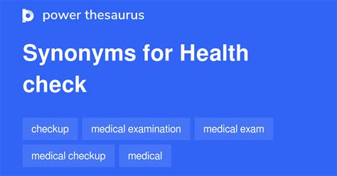 Health Check Thesaurus