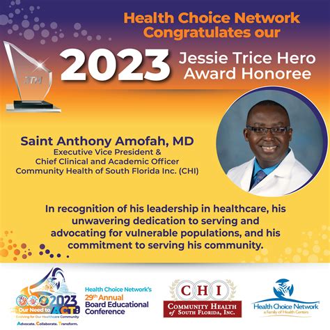 Health Choice Network Congratulations To Health Choice Network S 2024 Jessie Trice Hero Award Honoree Merrill R Thomas We Thank You For Your Dedication To Instagram