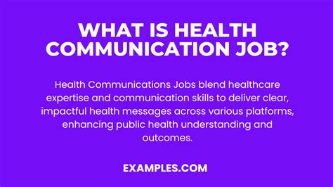 Health Communication Jobs Salary